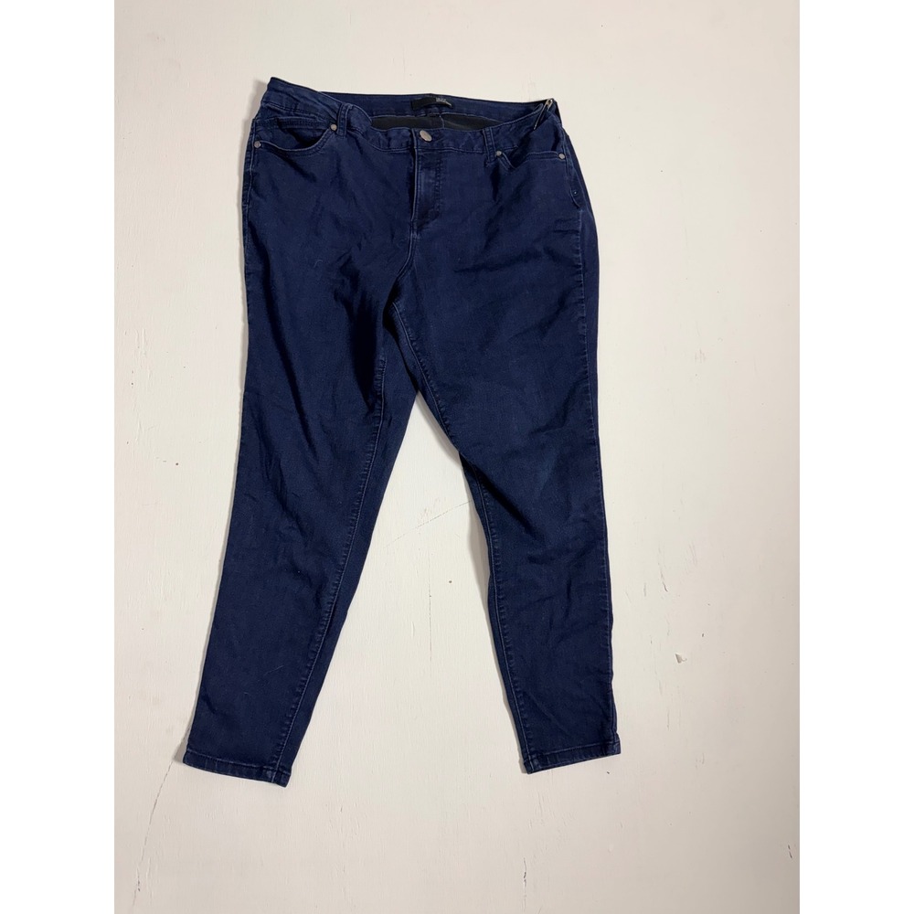 1822 Denim Butter Skinny Jeans Womens 18W Dark Wash Plus Size Stretch Indigo